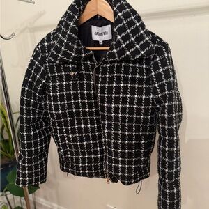Jason Wu Black and White Checkered Puffer Jacket